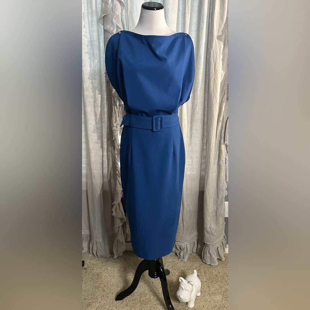 BGL Royal Blue Belted Midi Dress Size Small
#763
